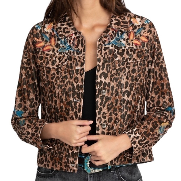 Johnny Was heavily embroidered SHURI COTTON VELVET TRUCKER JACKET NWT - Picture 7 of 10